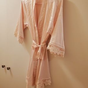 Silk lace robe